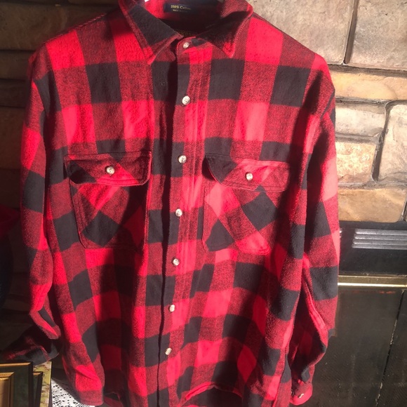 Men’s Y2k fall Buffalo plaid western USA button down shacket flannel shirt - Picture 2 of 11